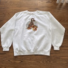 Vintage 90s Disney Store Tigger Pull Over White Sweatshirt Crewneck Sz Large