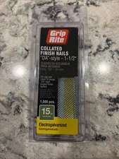 Grip Rite 15 Ga. X 1-1/2" Angled Collated Finish Nails DA Style 1000 pcs.