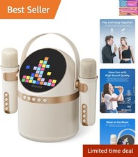 S2508 Portable Karaoke Machine,Party Bluetooth Speaker with 2 Karaoke Microph...