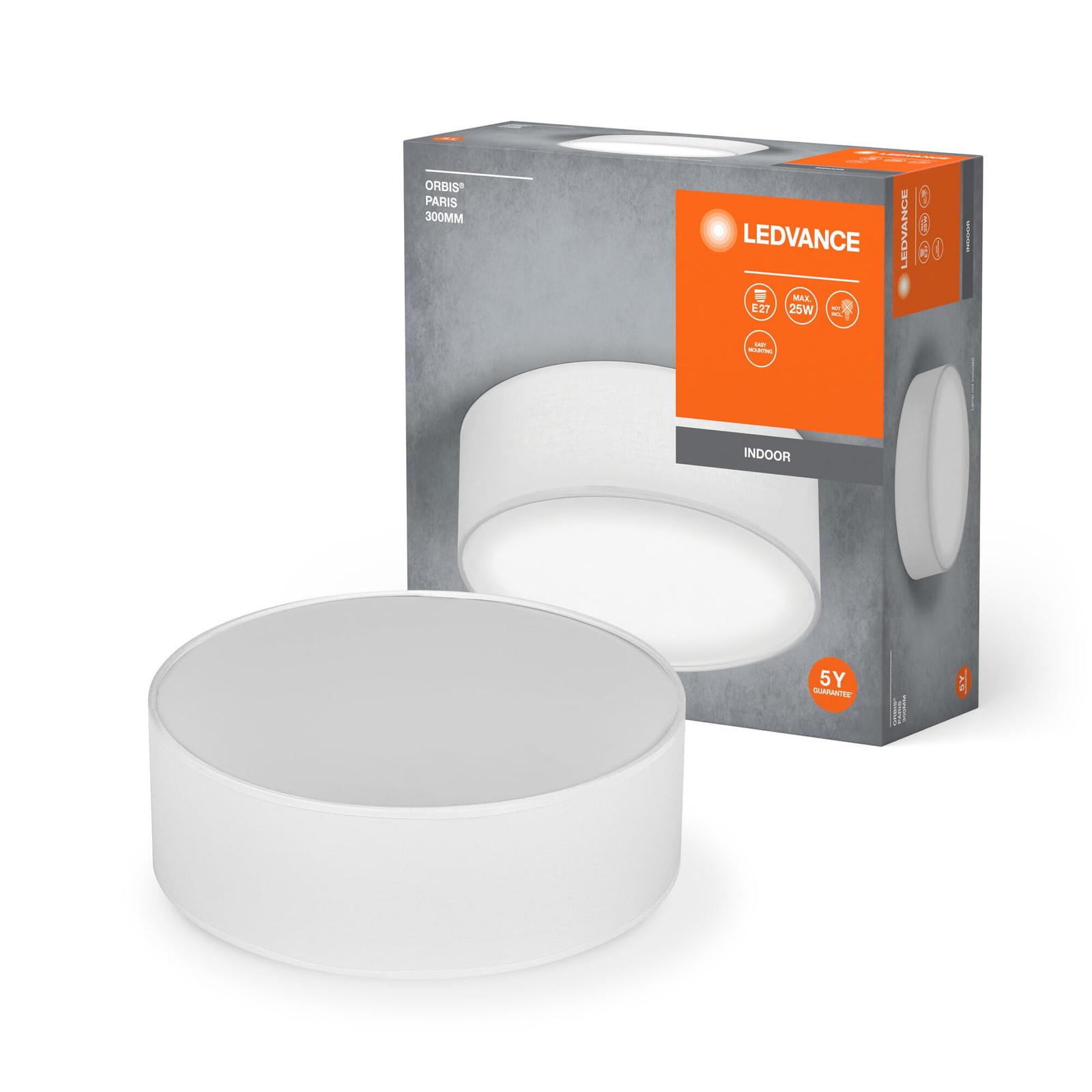 Plafond Light Orbis Paris 300 mm blanc l'elegance d'un luminaire au design epure