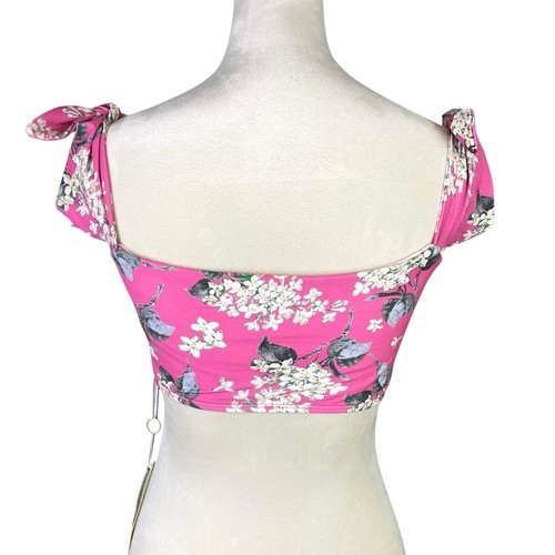 Antonio Melani x Liberty NWT 10 Pink Floral Off Shoulder Bandeau Swim Bikini Top - Picture 3 of 7