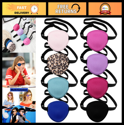 16 Pcs Colorful Silk Eye Patches for Adults & Kids - Adjustable Pirate Eyepatch,