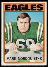 1972 Topps Mark Nordquist #102 FOOTBALL CARD Rookie Philadelphia Eagles RC. rookie card picture