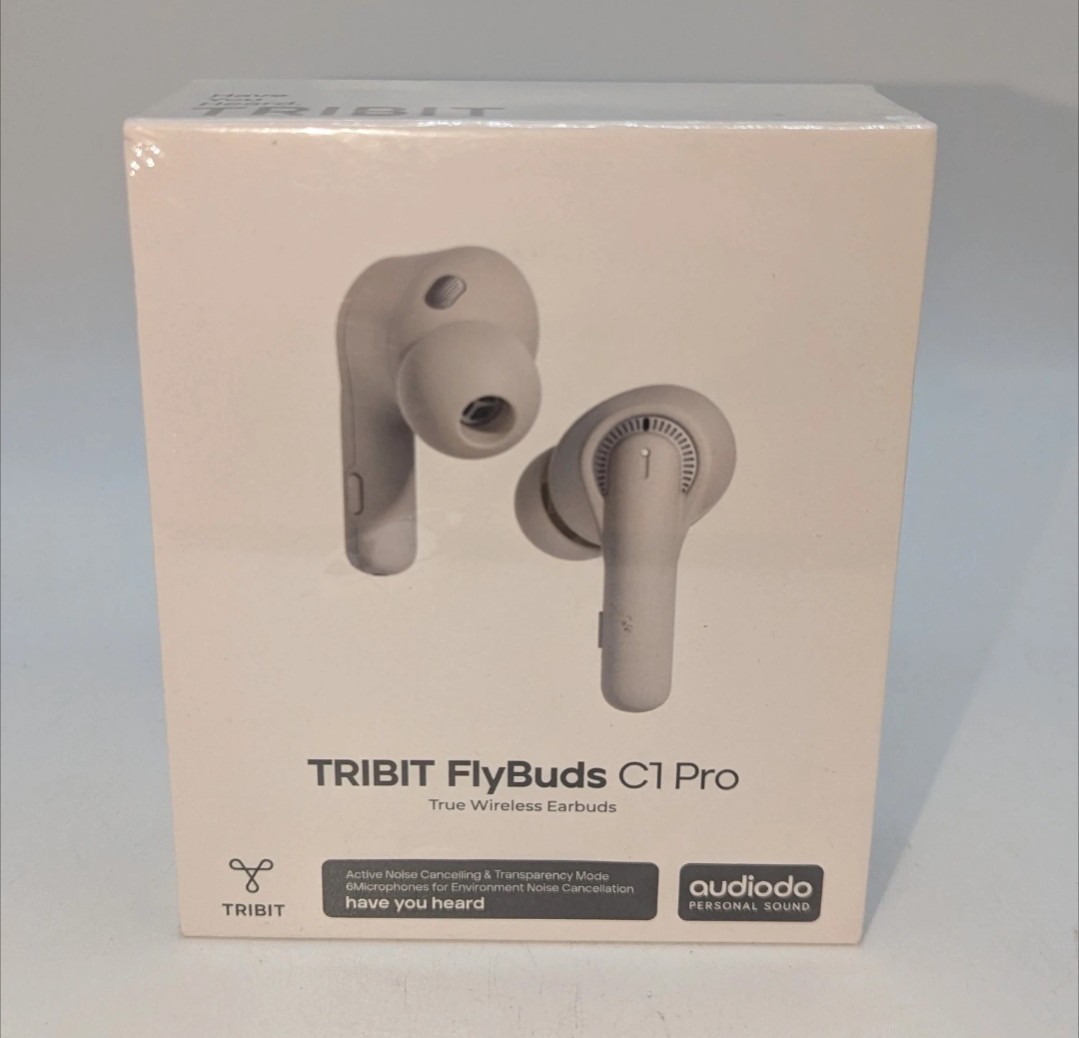 TRIBIT FlyBuds C1 Pro True Wireless Earbuds ANC Bluetooth – White – Sealed New