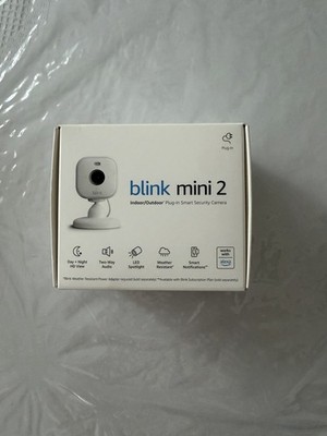 Blink Mini 2 Indoor/Outdoor Plug In Smart Security Camera 1080p HD