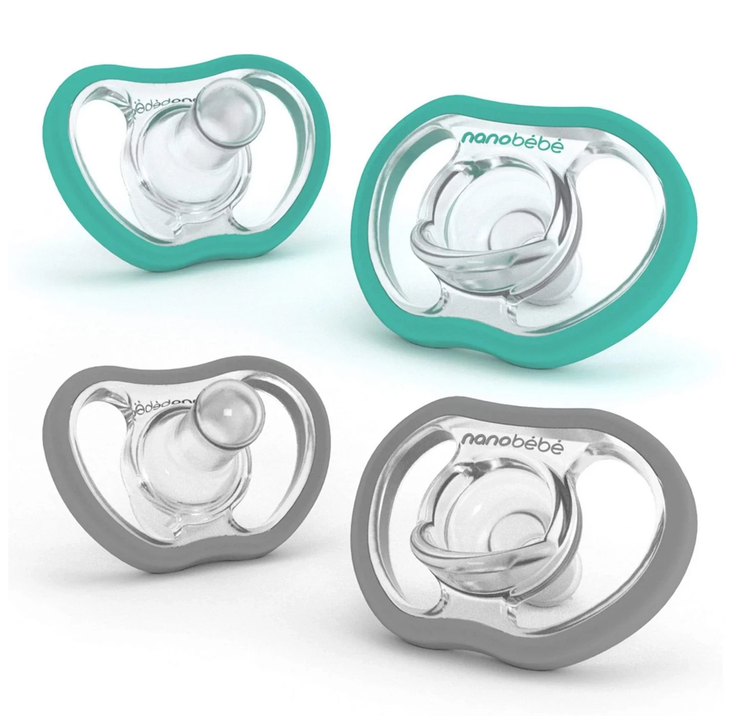 Nanobebe Active Flexy Dummies Pacifier (4m+) Orthodontic, 4 Soothers, Grey/Teal
Opens in a new windo