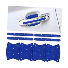 8PCS Bling Car Door Handle Protector, Crystal Rhinestone Vehicle Door Blue