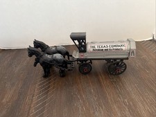 ERTL 1900s Style Texaco Horse Tanker Die Cast Metal Coin Bank 1991 EUC w/Box