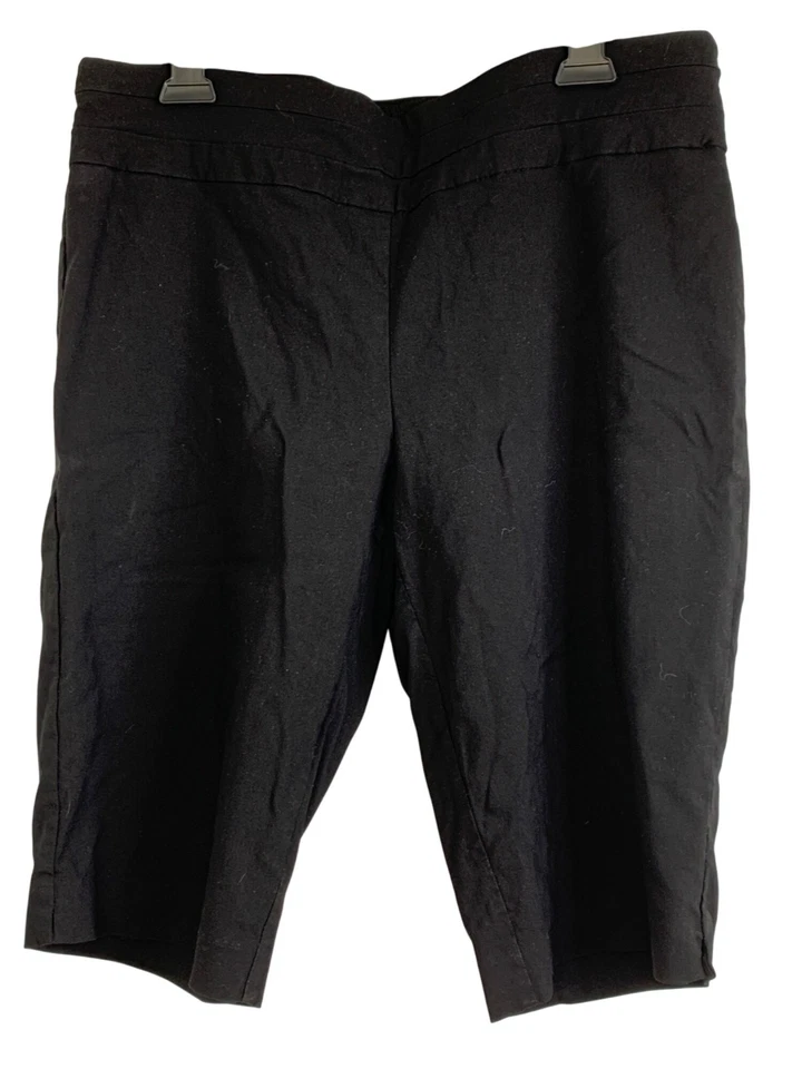 Bermudas negras elásticas Dana Buchman para mujer L RFF10520 Foto 2 de 4