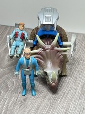 Vintage 1987 Tyco DINO-RIDERS Styracosaurus w/ Turret and Llahd 2.75" Figures