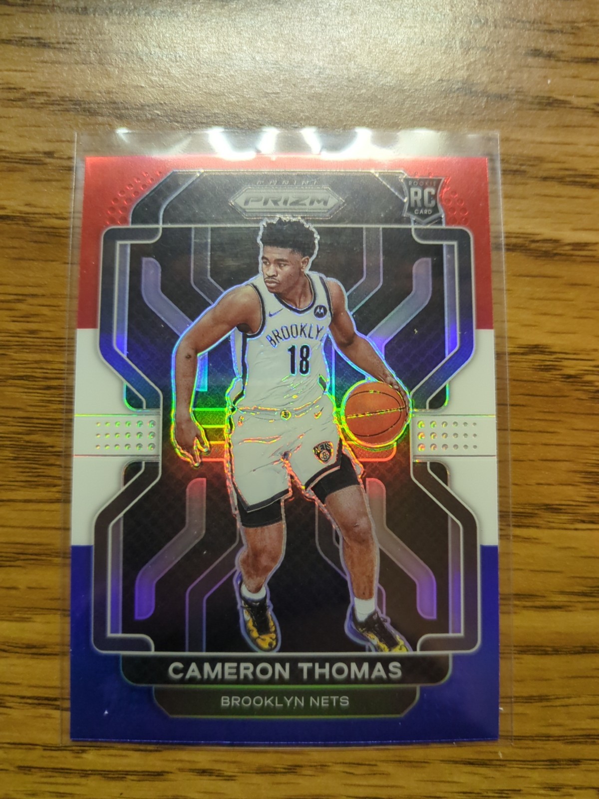 2021-22 Panini Prizm - Cameron Thomas #297 Red White & Blue Prizm (RC)