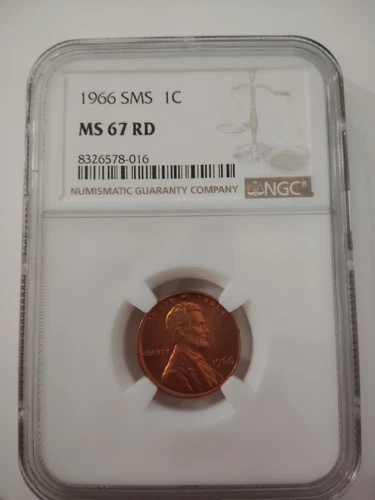 1966 SMS 1C Lincoln Cent NGC MS67 RD
