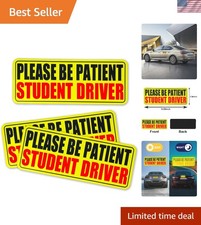 3-Piece Student Driver Magnetic Stickers - Reflective Safety Signs for Cars