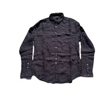 John Varvatos 100 Linen Long Sleeve Button Up Shirt Mens Medium Black Casual