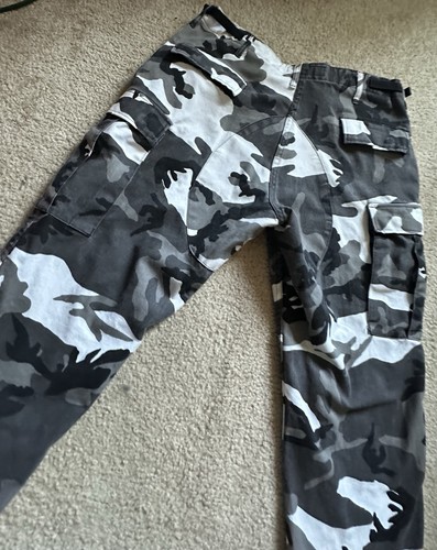 Propper Black White Woodland Camo BDU Combat Cargo Pants Large Regular L - Picture 9 of 9