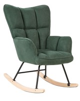 Schaukelsessel Aus Stoff GrüN Gepolstert Schaukelstuhl Modern GemüTlich Oulu