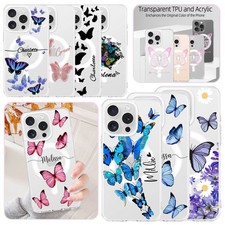 Chic Butterfly Custom Magsafe Phone Case For iPhone 17 Pro 16e 14 15 Tough Cover
