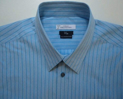 NWT Versace Collection Stripe Cotton City Fit Sport Shirt Size 41 (М/L) - Picture 4 of 9