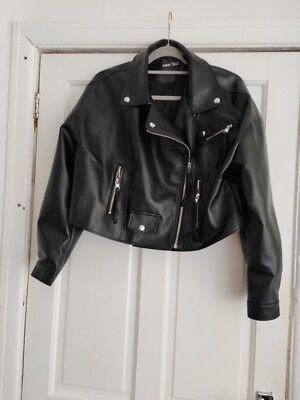 Shien Leather Look Bomber Jacket Size M Ladies