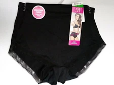 FLEXEES MAIDENFORM SZ L BRIEF FIRM CONTROL SHAPEWEAR. BLACK NWT