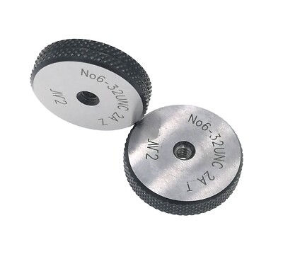 Thread Ring Gages 6-32 UNC 2A Go NoGo Gage Gauge check inspect Threads 6-32UNC