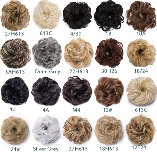 Rose Curly Messy Bun Real as human Hair Piece Scrunchie Updo Wrap Hair Extension - Picture 8 of 50