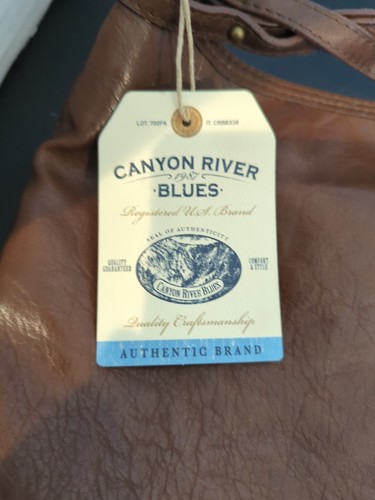 VTG Canyon River Blues Leather(?) & Suede Patchwork Boho Purse With Tags - Picture 6 of 8