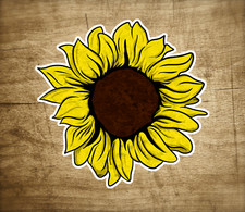 Sunflower Yellow Cute Colorful Flower Sticker Decal 3" Fall
