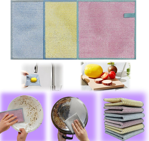 Wire Dishwashing Rags for Wet and Dry, Multipurpose Cleaning Pads, Time-Saver Ki - Picture 9 of 12