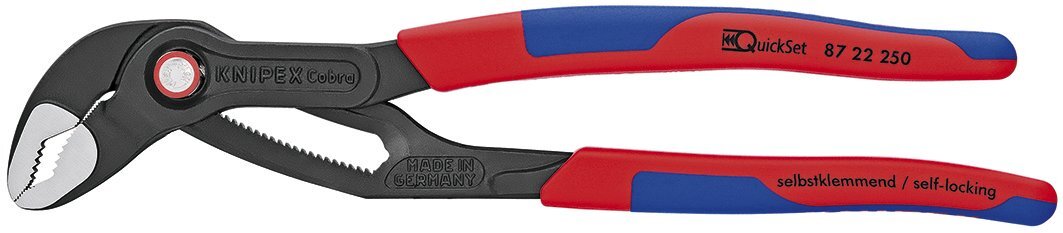 KNIPEX - 87 22 250 SBA Tools - Cobra QuickSet Pump Pliers, Multi-Component (8...