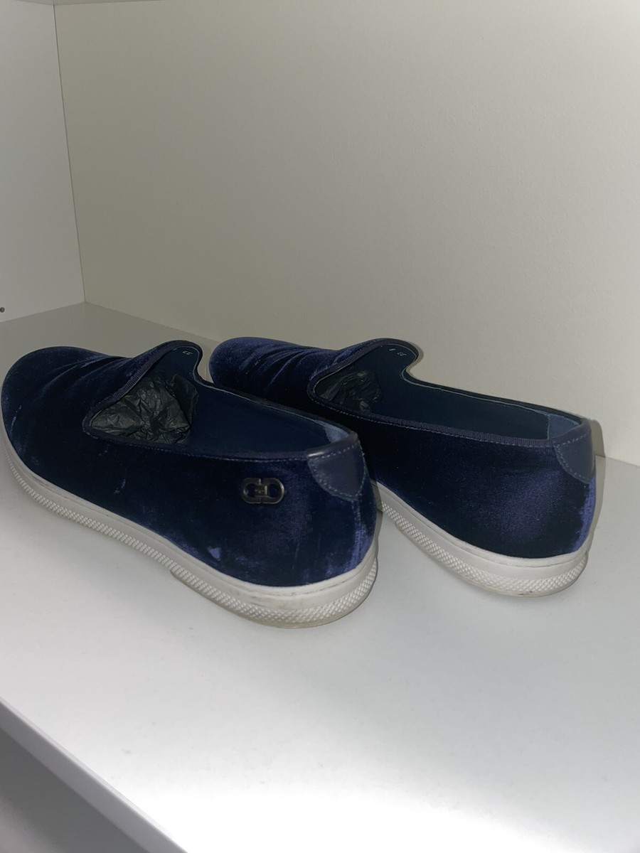 Salvatore Ferragamo Mens Navy Blue Velvet Smoking Slippers Loafers Shoes 8 EE Salvatore Ferragamo Blue EE Dress Shoes for Men for sale | eBay main image 4