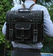 Leather Messenger Backpack Office Crossbody Laptop Casual Briefcase Satchel Bag