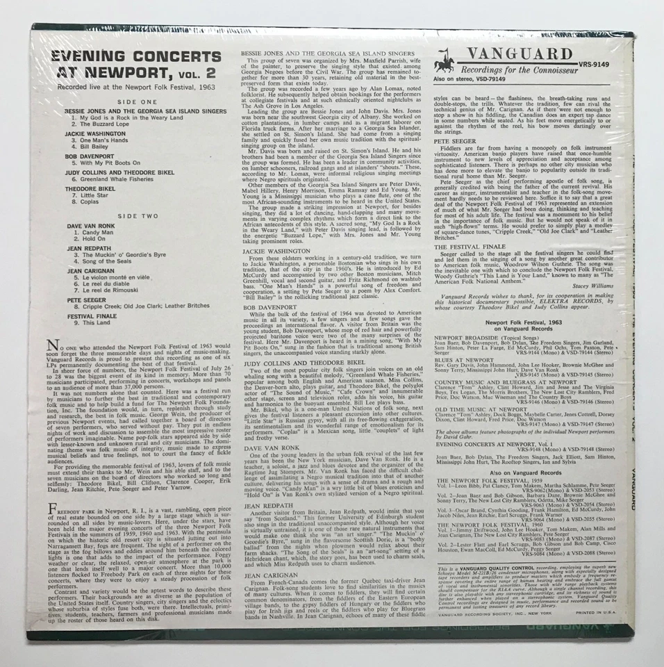 Newport Folk Festival 1963 Evening Concerts Vol.2 (Vinyl LP Sealed) - Image 3 of 4