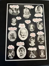 Vintage 80’s Mark 1 Cute BABIES Large Stickers Sheet