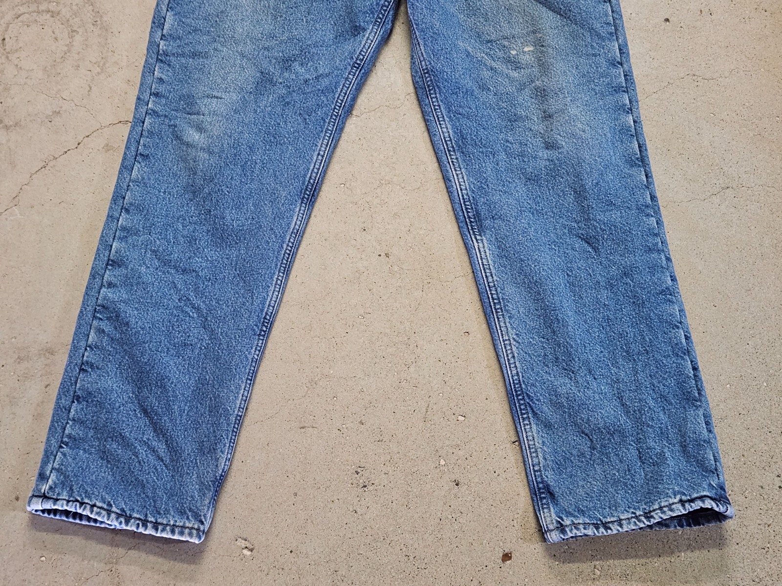 MENS 38 x 34 Carhartt B155 Denim Fleece Lined Jeans Work Pants eBay