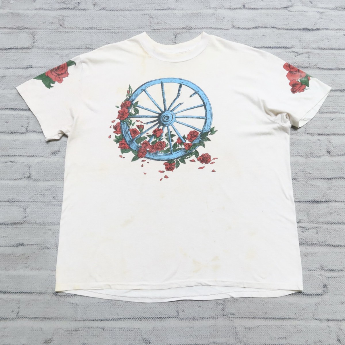 Vintage Grateful Dead Wheel Roses Shirt Made in USA Single Stitch