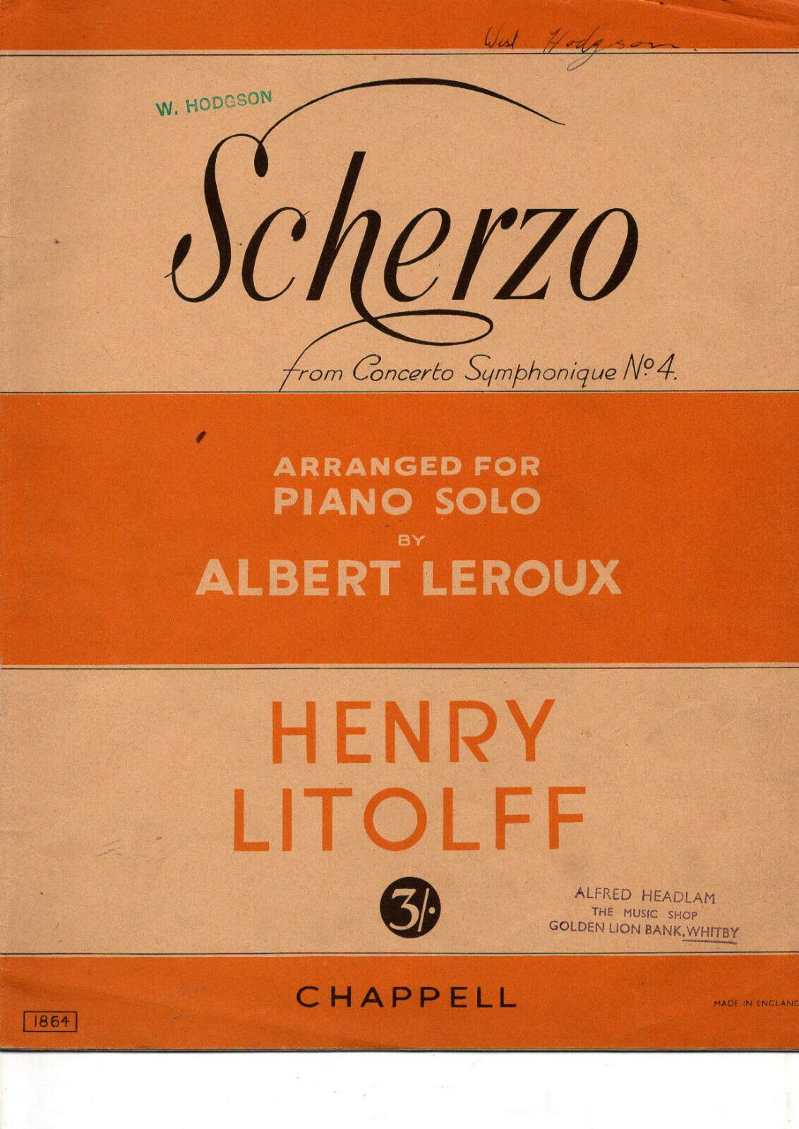 Scherzo by Albert Leroux piano Limited time sale pages music 11 sheet Sales of SALE items from new works