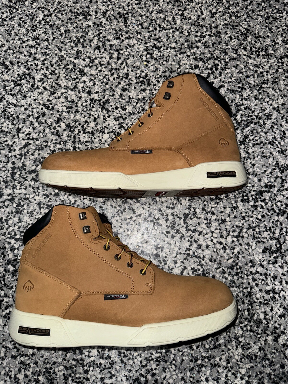 Wolverine Men's 6-Inch Carbonmax Toe DuraShock Work Boots in Wheat Size 13-14M