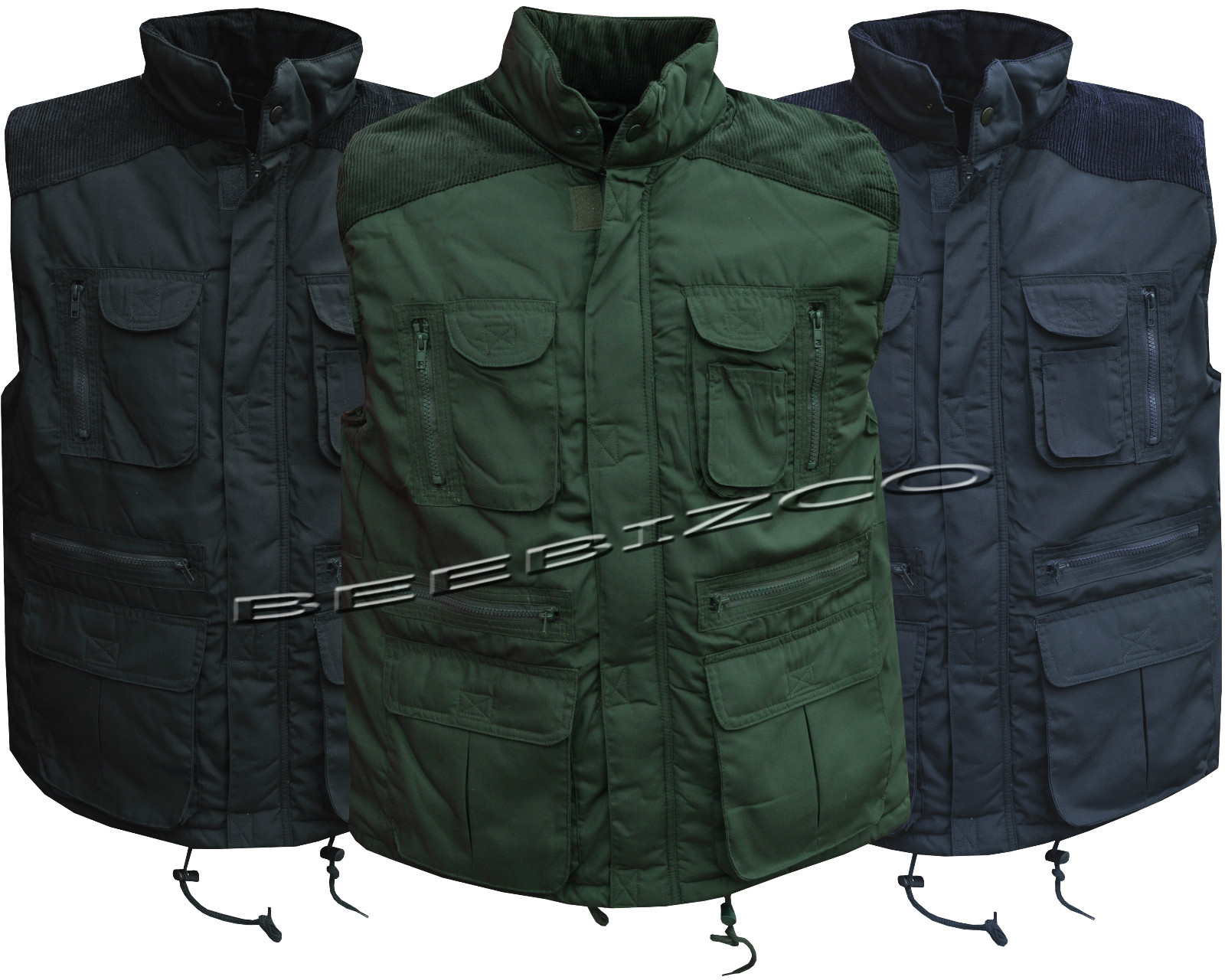 Mens 13 Pocket Lined Padded Gilet 