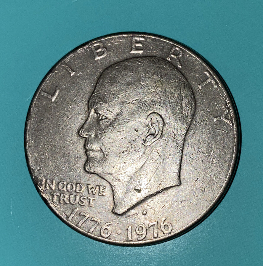 1776-1976 “D” FILLED, EISENHOWER LIBERTY BELL MOON
