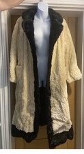 Beaver Coat With Black Mink Trims (bleach Sheared Beaver) 1971
