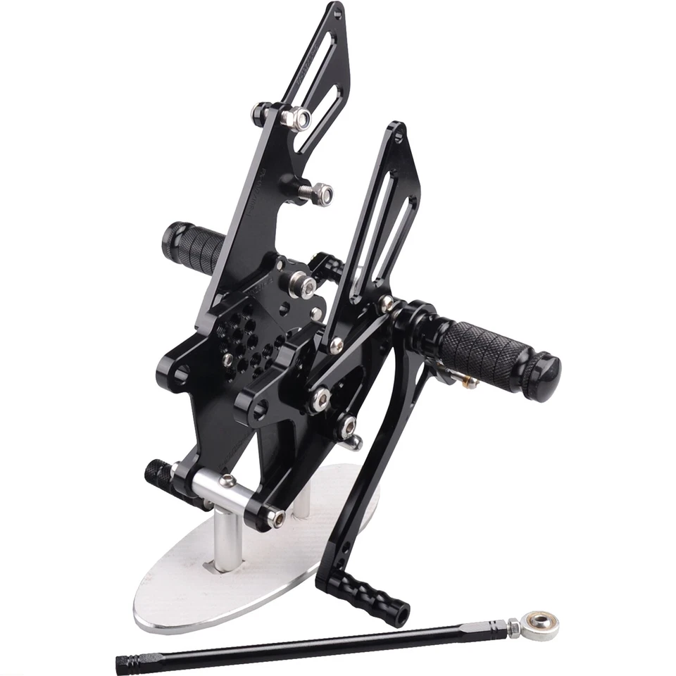 CONJUNTOS TRASEROS DE CARRERAS EE. UU. negros estriberas para Kawasaki Ninja ZX10R 2006-2010 Foto 2 de 4