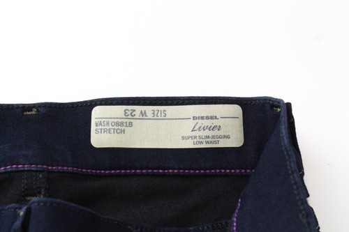DIESEL Livier 0881B Women Jeans W23 Blue Stretch Super Slim Jegging Low Waist - Picture 5 of 9