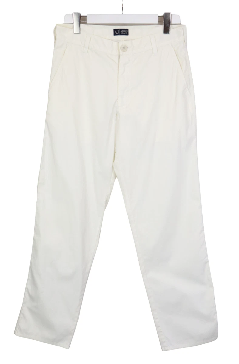 Pantalon Blanc Vintage 100% Coton - Taille 38/40 - Longue - Fermeture éclair - Neuf Sans étiquettes