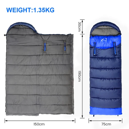 Camping Schlafsack Mumien Schlafsack Outdoor Winter Daunenschlafsack Feldbett DE - Bild 7 von 24