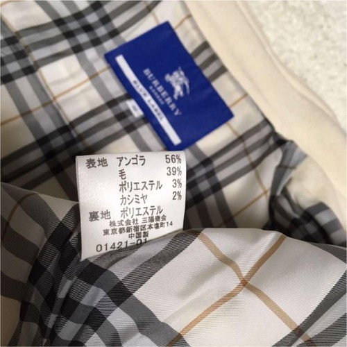 BURBERRY LONDON BLUE LABEL Wool Coat Off White Nova Check Womens Size 38/US:S - Picture 4 of 17