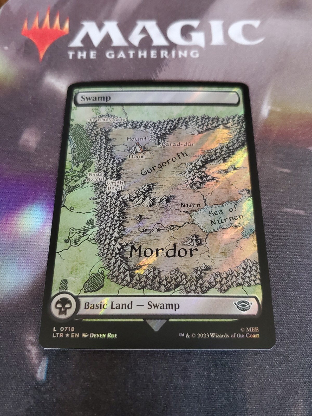 Mtg. Swamp. Surge Foil. #718. Lord Of The Rings. Nm