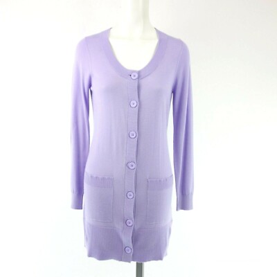 REPEAT Strickjacke Cardigan Damen Jacke Lang Strickmantel Knit Lila Np 139 Neu