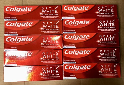 10 Colgate Optic White Stain Fighter Clean Mint Adult Toothpaste - 6oz ...