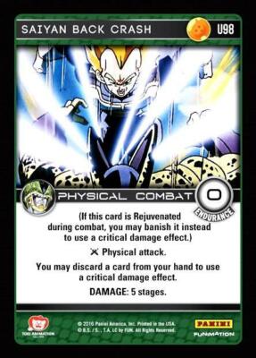 DBZ Dragon Ball Z TCG Panini Perfection U98 Saiyan Back Crash | eBay